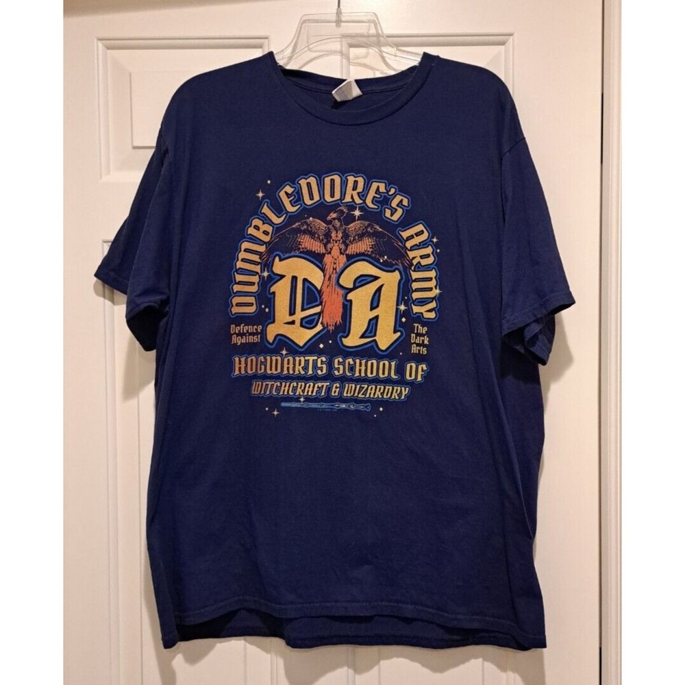 Dumbledore's Army Harry Potter Navy with Gold Lettering T-Shirt Size XL